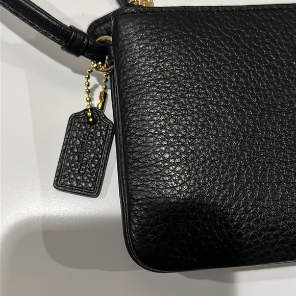 🌸NEW COACH Double Corner Zip Wristlet Black/Gold With Tags. - Picture 5 of 14